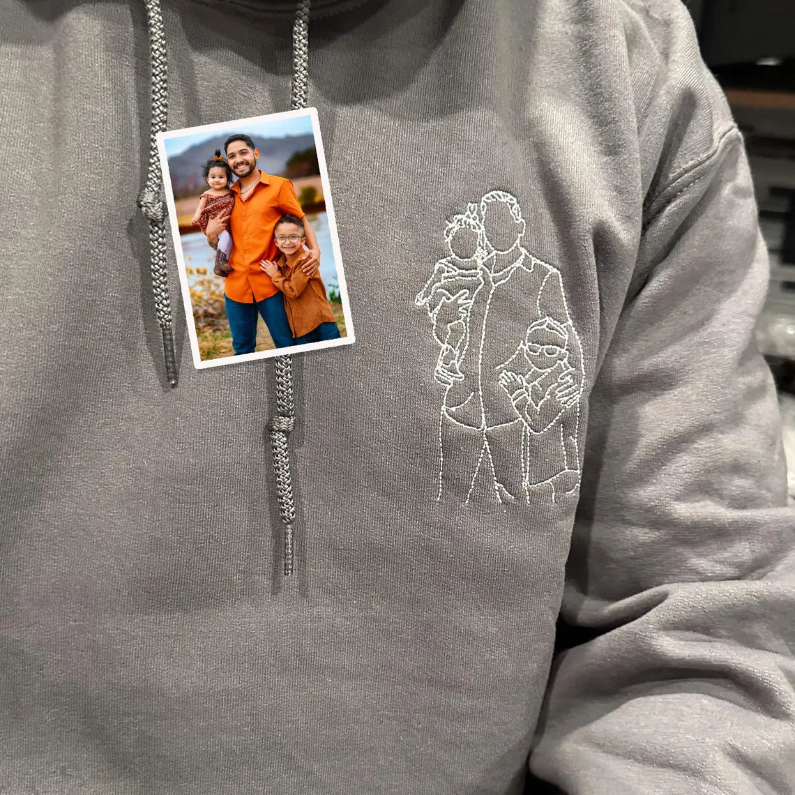 Every Dad Has A Story - Custom Embroidered Sweatshirt For Dad – Personalized Portrait From Photo