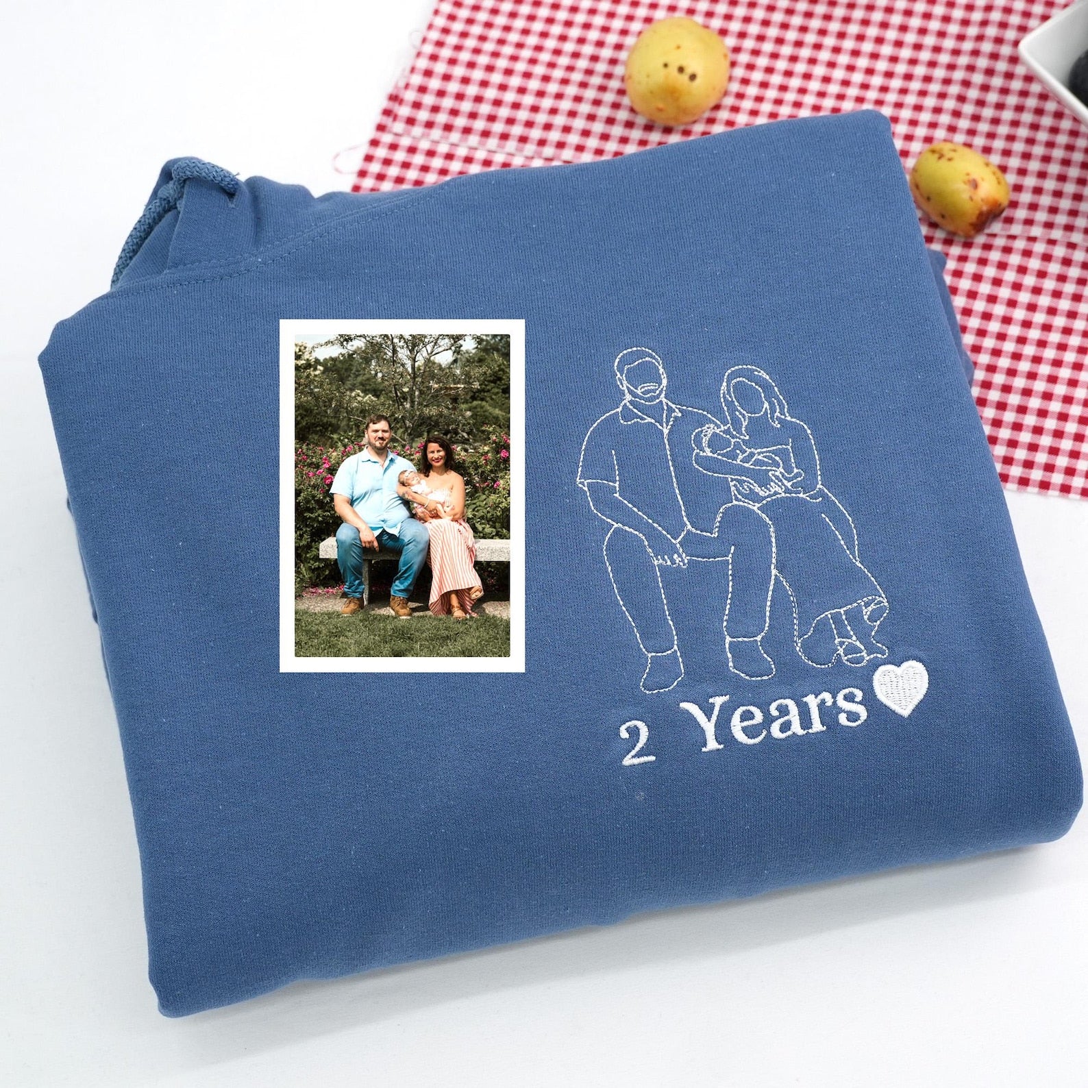 Every Dad Has A Story - Custom Embroidered Sweatshirt For Dad – Personalized Portrait From Photo