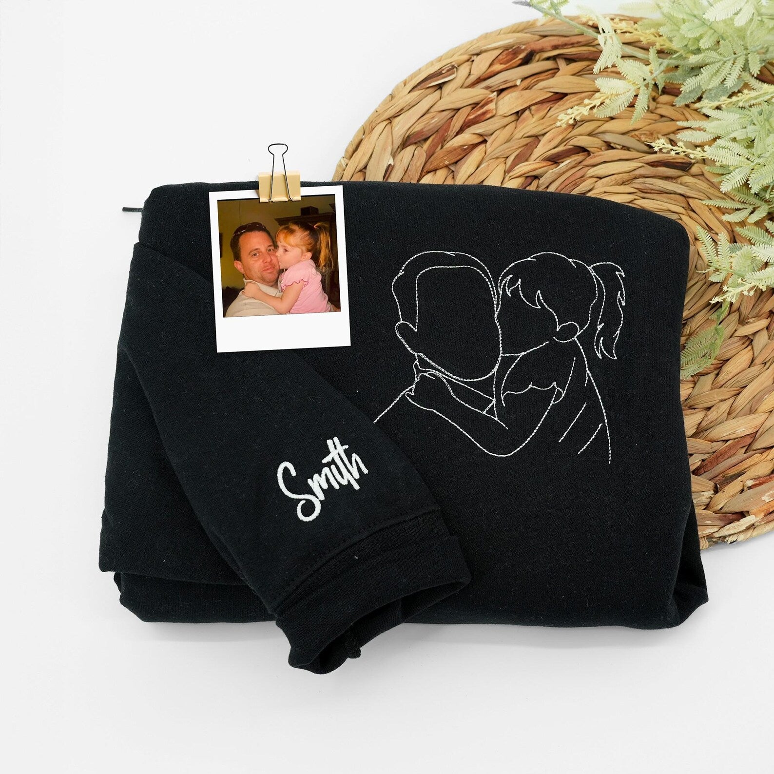 Every Dad Has A Story - Custom Embroidered Sweatshirt For Dad – Personalized Portrait From Photo