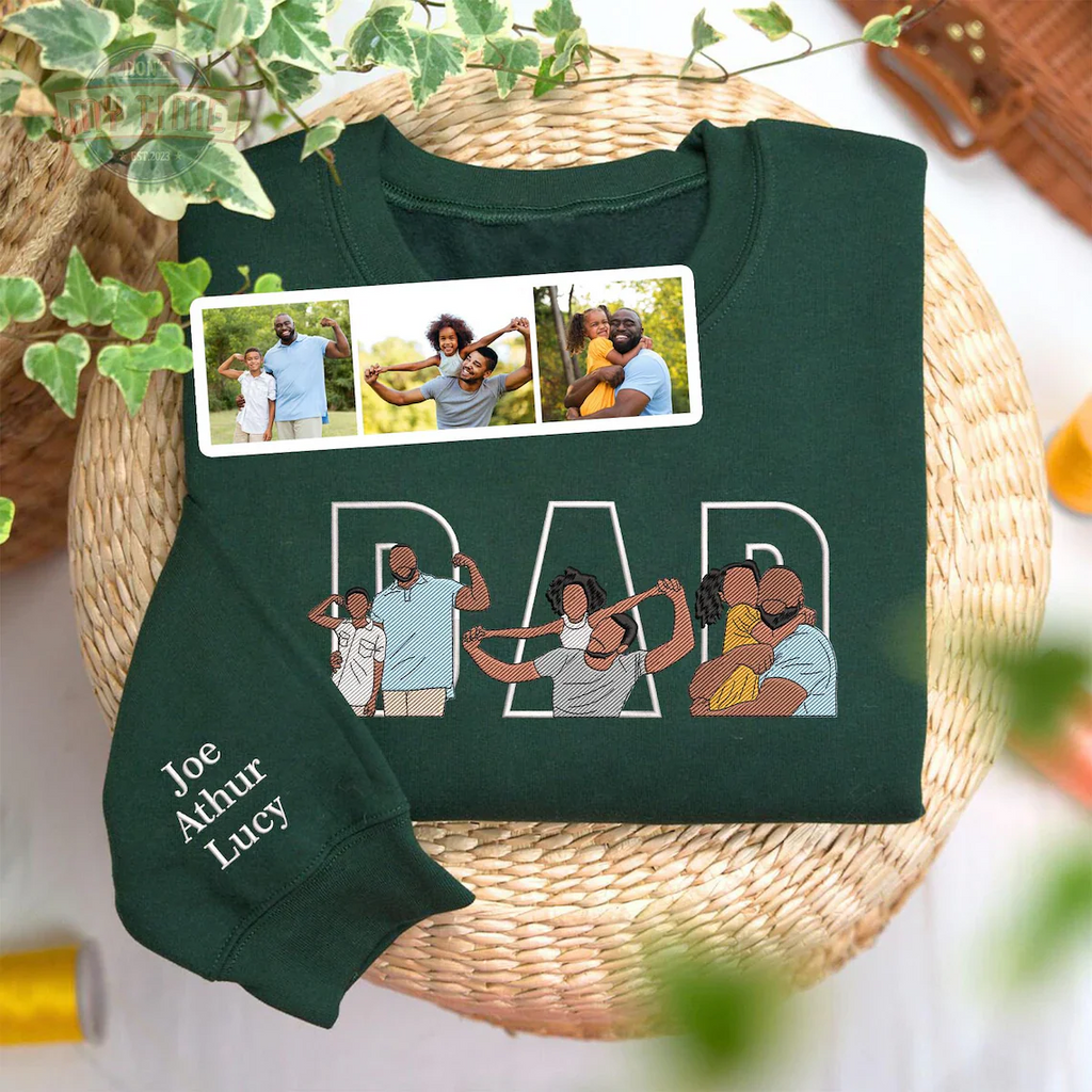 Personalisiertes Papa EST Sweatshirt mit Stickerei – Personalisierter Papa & Opa Hoodie mit Namen der Kinder auf dem Ärmel