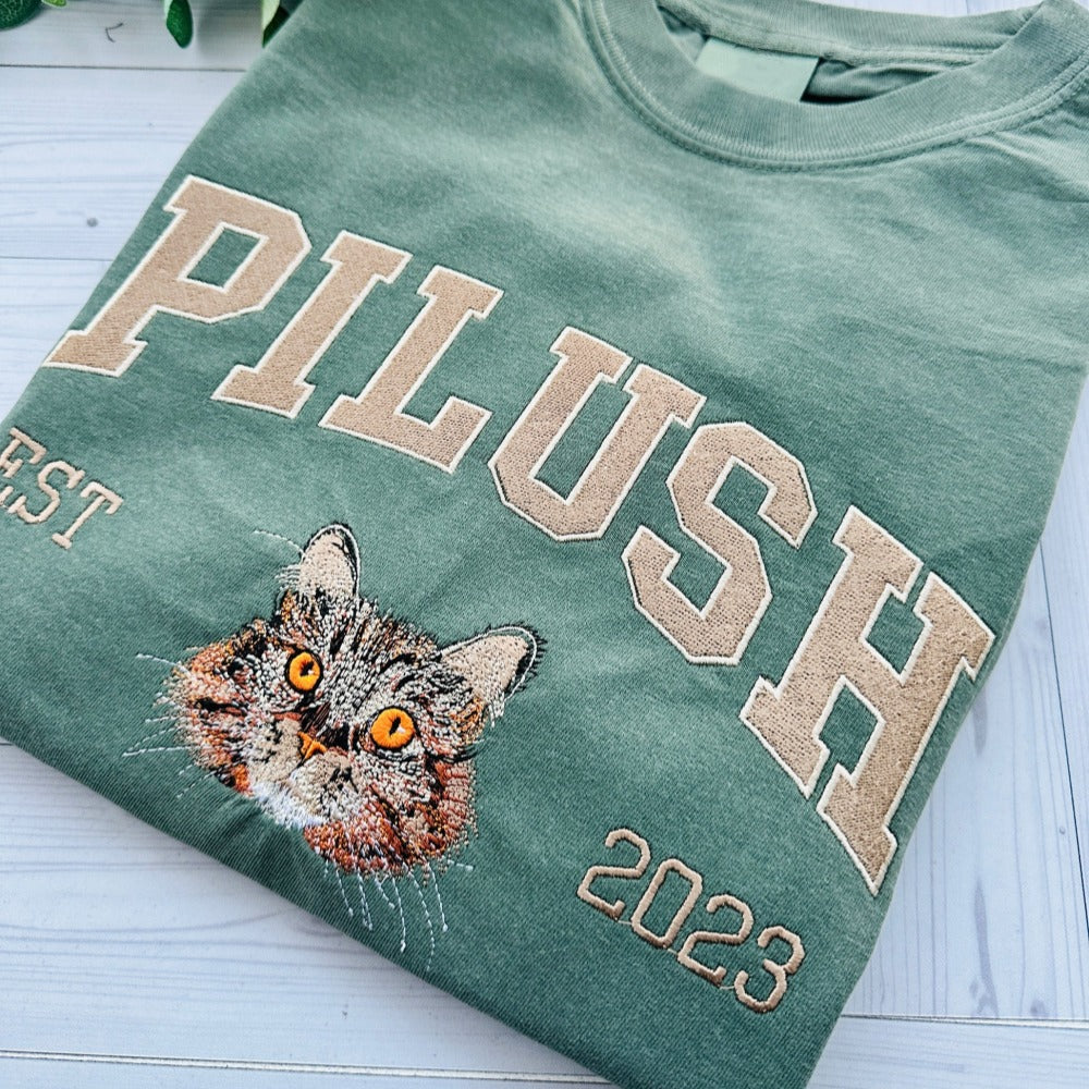 Individuell besticktes Haustier-Gesicht Sweatshirt / Hoodie – Personalisiertes Hunde- & Katzenporträt nach Foto, Geschenk für Tierliebhaber