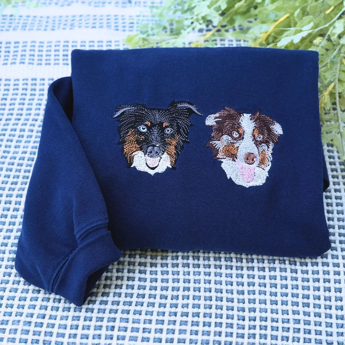 Individuell besticktes Haustier-Gesicht Sweatshirt / Hoodie – Personalisiertes Hunde- & Katzenporträt nach Foto, Geschenk für Tierliebhaber