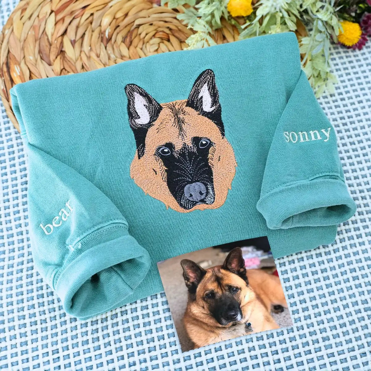Sudadera / sudadera con capucha bordada personalizada con cara de mascota – Retrato de perro y gato personalizado a partir de foto, regalo para amantes de mascotas