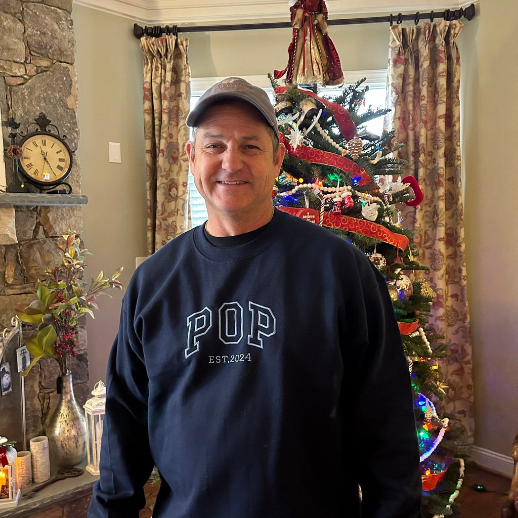 Custom Embroidered Sweatshirt – Grandpa, Dad, or New Dad Shirt with Names & Est Year, Perfect Father’s Day Gift