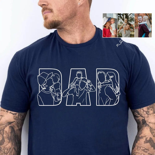 Custom Dad & Kids Silhouette Sweatshirt – Personalized Embroidered Letters with Child Photo – Papa, Daddy, Father’s Day Gift