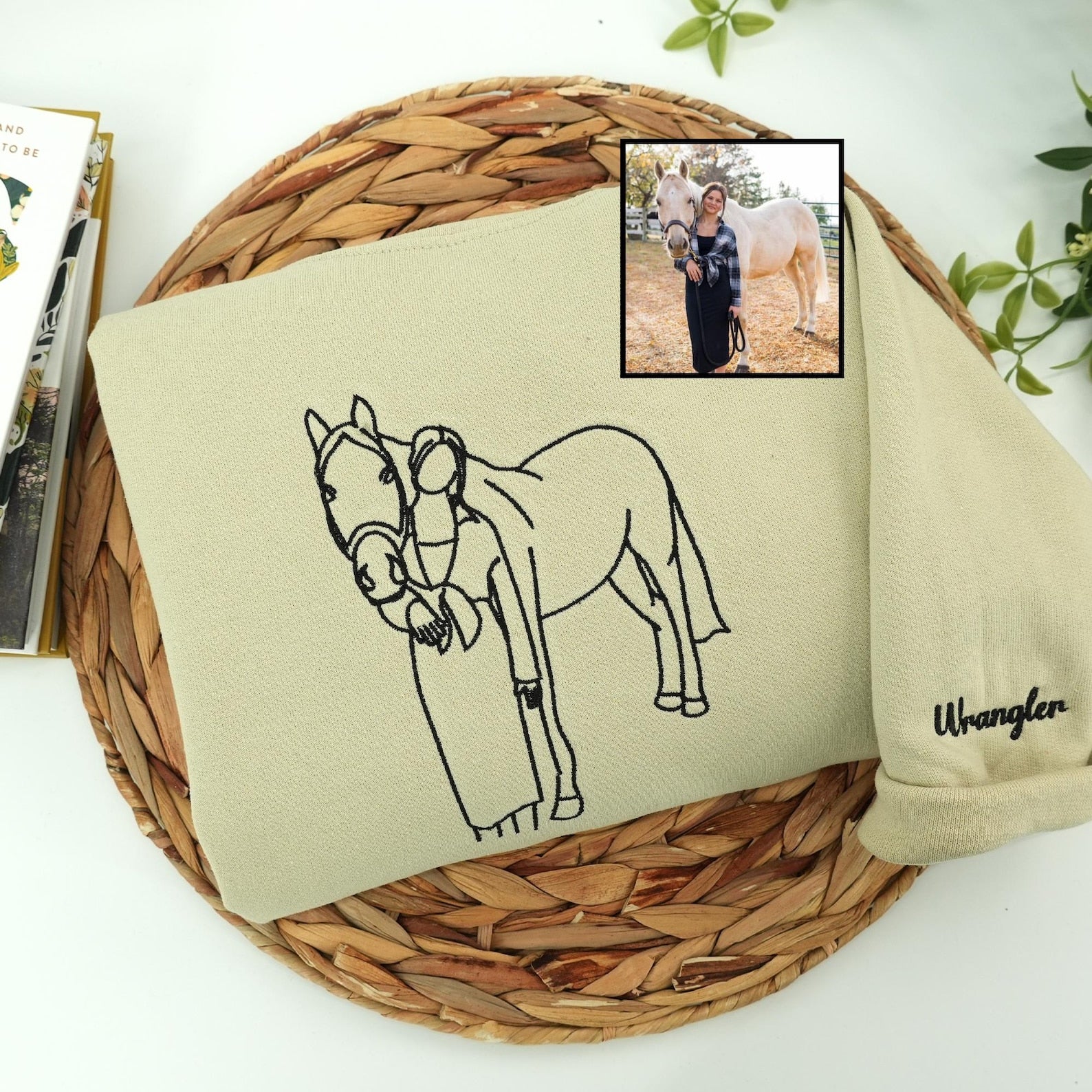 🐶🐱🐦🐴 Besticktes Haustier-Sweatshirt & Hoodie nach Maß – personalisierte Strichzeichnung vom Foto, Hunde, Katzen, Vögel, Pferde & jedes Tier