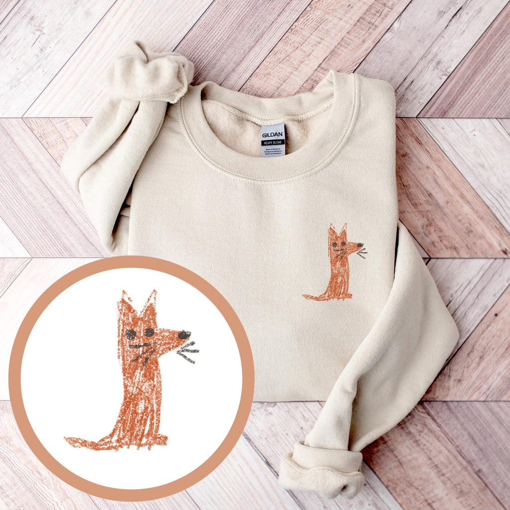 Personalized Children’s Drawing Embroidered T-Shirt, Sweatshirt & Hoodie – Custom Kids’ Art Design