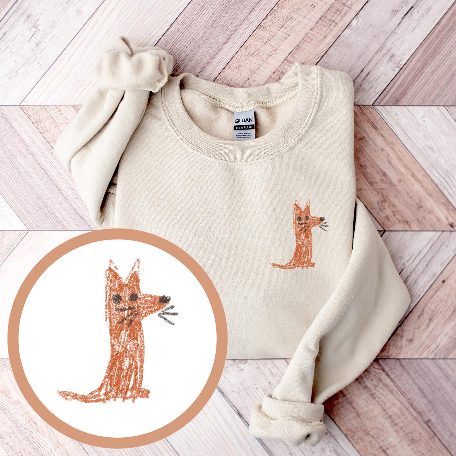 Personalized Children’s Drawing Embroidered T-Shirt, Sweatshirt & Hoodie – Custom Kids’ Art Design
