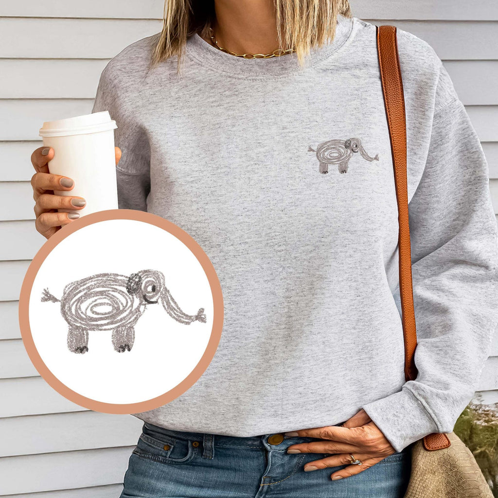 Personalized Children’s Drawing Embroidered T-Shirt, Sweatshirt & Hoodie – Custom Kids’ Art Design