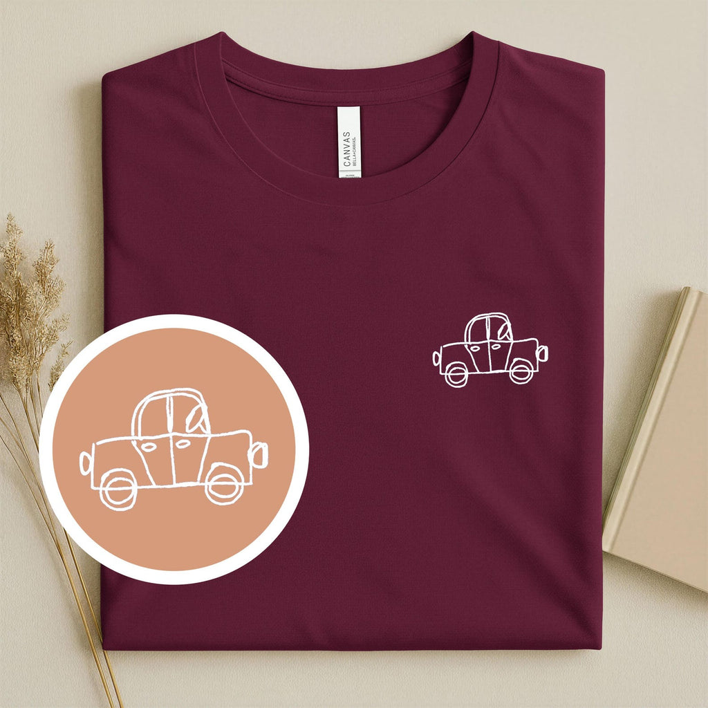Personalized Children’s Drawing Embroidered T-Shirt, Sweatshirt & Hoodie – Custom Kids’ Art Design