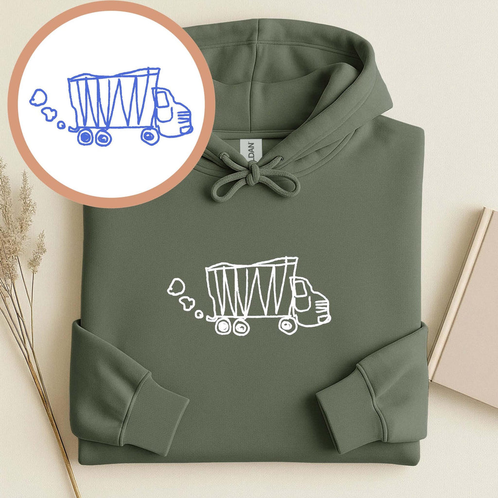 Personalized Children’s Drawing Embroidered T-Shirt, Sweatshirt & Hoodie – Custom Kids’ Art Design