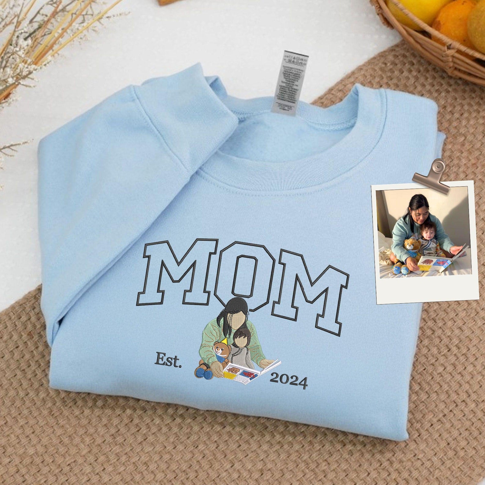 Sudadera con Capucha de Retrato de Mamá Personalizada con Nombres de Niños, Regalo Perfecto para Mamá