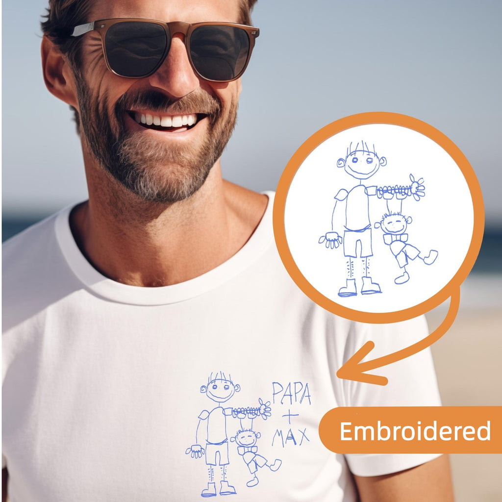 Personalized Children’s Drawing Embroidered T-Shirt, Sweatshirt & Hoodie – Custom Kids’ Art Design