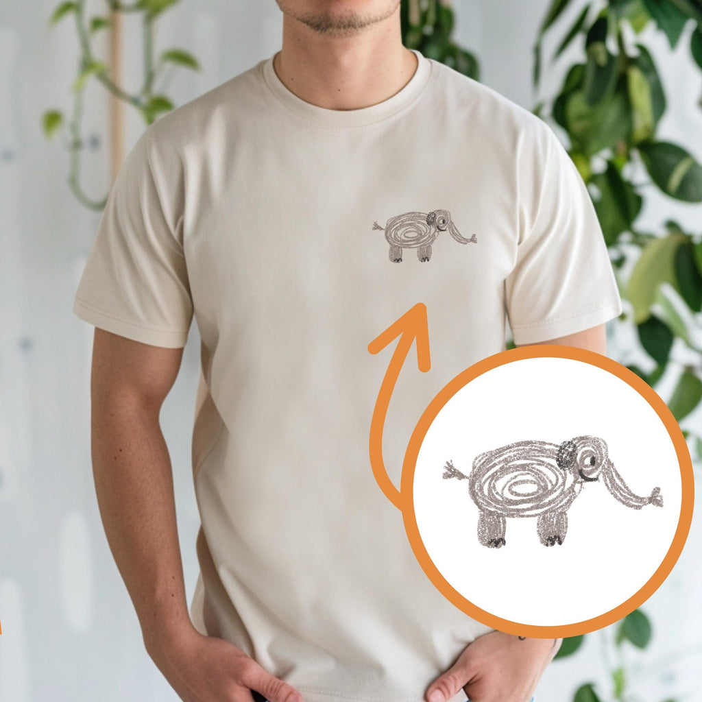 Personalized Children’s Drawing Embroidered T-Shirt, Sweatshirt & Hoodie – Custom Kids’ Art Design