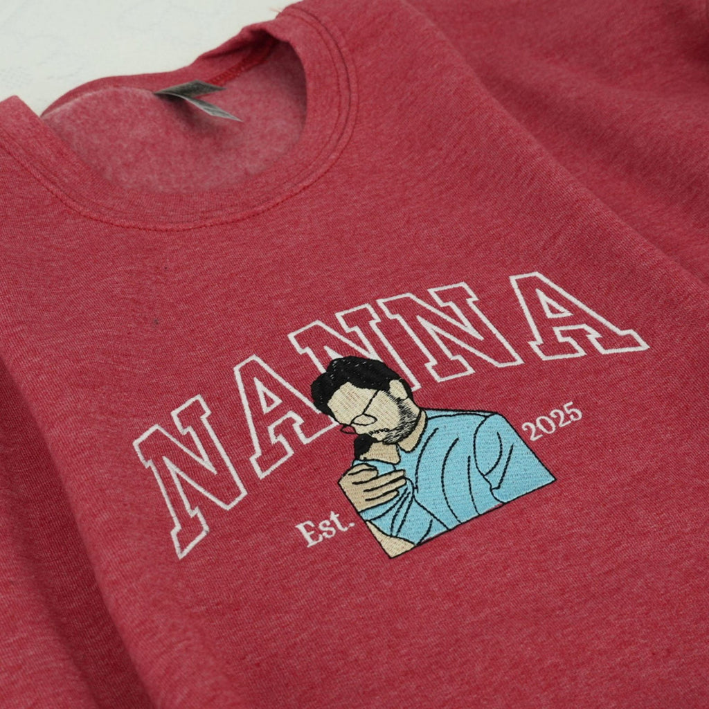 Personalisiertes besticktes Mama-Sweatshirt – Hoodie mit individuellem Foto-Portrait, perfektes Geschenk für Mama