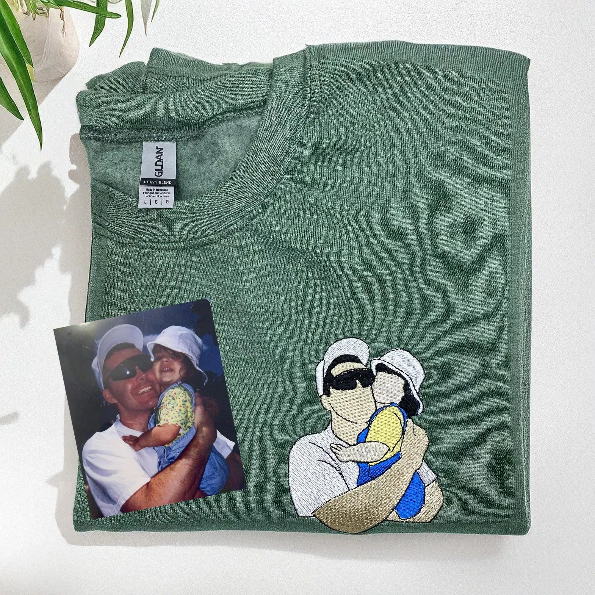 Custom Embroidered Portrait Hoodie – Personalized Family Photo Gift, Unique Keepsake Sweatshirt for Moms, Dads, and Loved Ones
