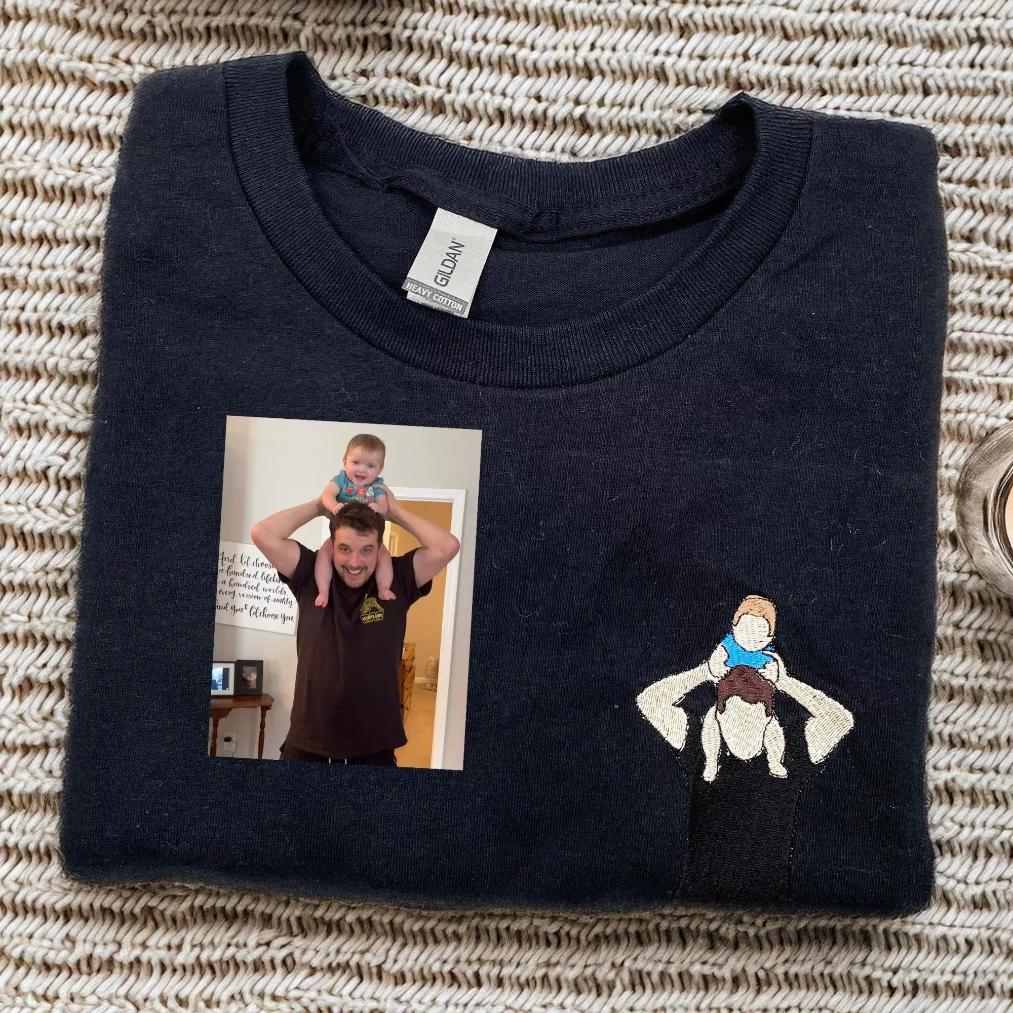 Custom Embroidered Portrait Hoodie – Personalized Family Photo Gift, Unique Keepsake Sweatshirt for Moms, Dads, and Loved Ones
