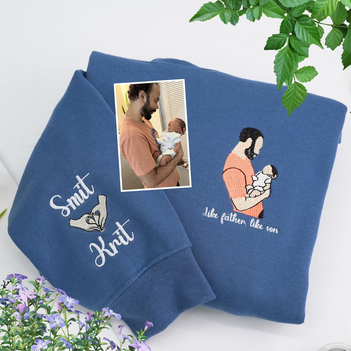 Family Reunion Custom Embroidered Portrait Sweatshirt – Personalized Dad & Family Shirt
