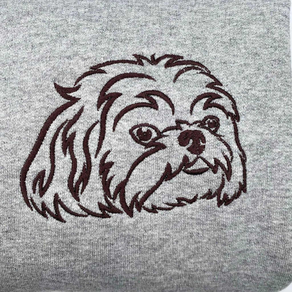 Personalisiertes besticktes Sweatshirt mit Haustierporträt – Individuelles Haustierfoto mit fetter Umrandung